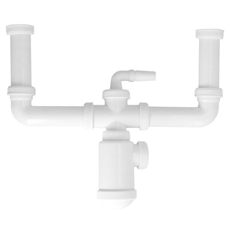 Sifón Doble Extensible Con Doble Evacuación. Salida 1 1/2" Salida Diámetro 40 mm.