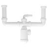 Sifón Doble Extensible Con Doble Evacuación. Salida 1 1/2" Salida Diámetro 40 mm.