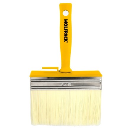 Brocha Profesional Techos 150x50 mm. Cerda Blanca. Mango Ergonómico, Con Gancho. Brocha Pintura, Brocha Pintor Profesional