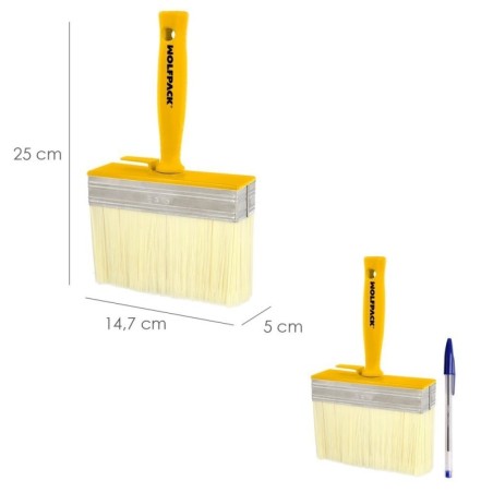 Brocha Profesional Techos 150x50 mm. Cerda Blanca. Mango Ergonómico, Con Gancho. Brocha Pintura, Brocha Pintor Profesional