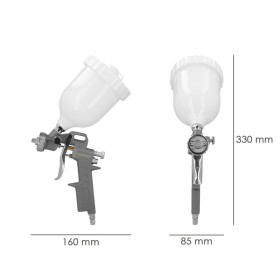 Pistola Pintar Neumática Boquilla De 1,5 mm. Con Depósito Superior 0,6 Litros y Adaptador Rápido
