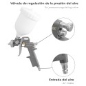 Pistola Pintar Neumática Boquilla De 1,5 mm. Con Depósito Superior 0,6 Litros y Adaptador Rápido