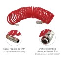 Manguera Espiral Aire Comprimido 7,5 metros Adaptador Rápido
