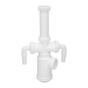 Sifón Botella Extensible 1 1/2" Salida Diámetro 40mm 2 Tomas Lavadora