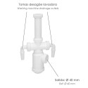 Sifón Botella Extensible 1 1/2" Salida Diámetro 40mm 2 Tomas Lavadora