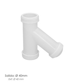 Sifón En Y, 1 1/2" Salida Diámetro 40 Mm Para Tubos Lisos