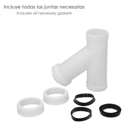 Sifón En Y, 1 1/2" Salida Diámetro 40 Mm Para Tubos Lisos
