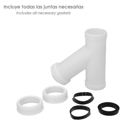 Sifón En Y, 1 1/2" Salida Diámetro 40 Mm Para Tubos Lisos