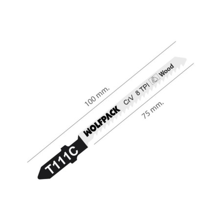 Hojas Sierra Calar Para Madera Corte Medio 5 Piezas. Hoja Cromo Vanadio 58. Vástago T Universal