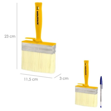 Brocha Profesional Techos 120x30 mm. Cerda Blanca. Mango Ergonómico, Con Gancho. Brocha Pintura, Brocha Pintor Profesional