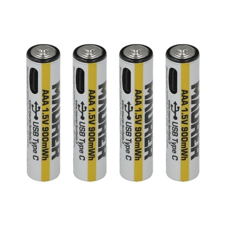 Pila AAA 1,5v Recargable Por USB-c (4 unidades)