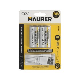 Pila AAA 1,5v Recargable Por USB-c (4 unidades)