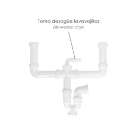 Sifón Doble Extensible Con Dos Evacuaciones 1 1/2" Salida De Diámetro 40 Mm