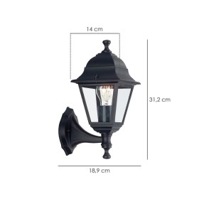 Farol Jardín Soporte Bajo Negro.
