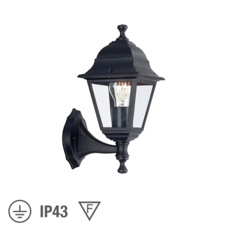 Farol Jardín Soporte Bajo Negro.