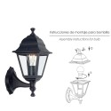 Farol Jardín Soporte Bajo Negro.