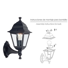 Farol Jardín Soporte Bajo Negro.