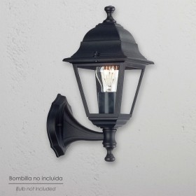 Farol Jardín Soporte Bajo Negro.