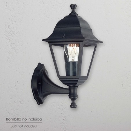 Farol Jardín Soporte Bajo Negro.