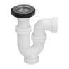 Sifón Curvo Extensible Con Válvula y Tapón 1 1/2" Diámetro 40 Mm