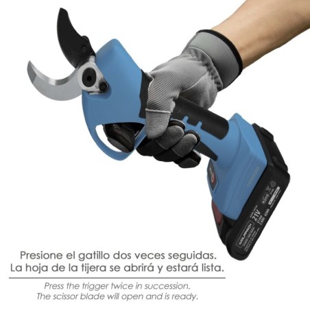 Tijera Podar A Batería 21v/2ah Con 2 Baterías y Maletín