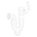 Sifón Curvo Extensible Con Toma Lavadora 1 1/2" Diámetro 40 mm.