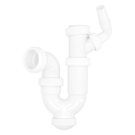 Sifón Curvo Extensible Con Toma Lavadora 1 1/2" Diámetro 40 mm.