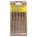 Hojas Sierra Calar Para Contrachapado Corte Grueso 5 Piezas. Hoja Cromo Vanadio 58. Vástago T Universal