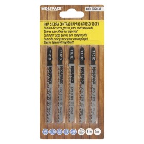 Hojas Sierra Calar Para Contrachapado Corte Grueso 5 Piezas. Hoja Cromo Vanadio 58. Vástago T Universal
