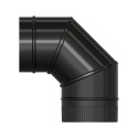 Codo Estufa Liso Vitrificado Negro Ø 175 mm. 90