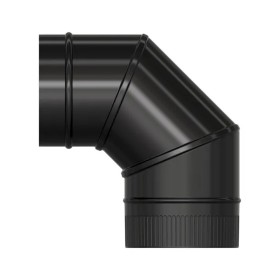 Codo Estufa Liso Vitrificado Negro Ø 175 mm. 90