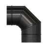 Codo Estufa Liso Vitrificado Negro Ø 175 mm. 90