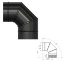 Codo Estufa Liso Vitrificado Negro Ø 175 mm. 90