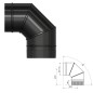 Codo Estufa Liso Vitrificado Negro Ø 175 mm. 90
