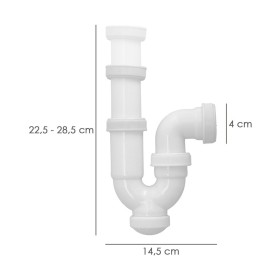 Sifon Curvo ExtensibleTuerca Loca 1 1/2 Ø 40 Mm