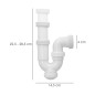 Sifon Curvo ExtensibleTuerca Loca  1 1/2 Ø 40 Mm