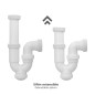 Sifon Curvo ExtensibleTuerca Loca  1 1/2 Ø 40 Mm