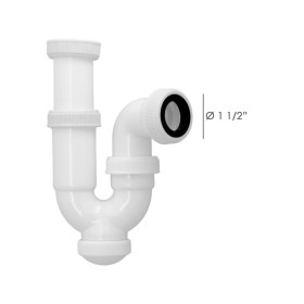 Sifon Curvo ExtensibleTuerca Loca 1 1/2 Ø 40 Mm