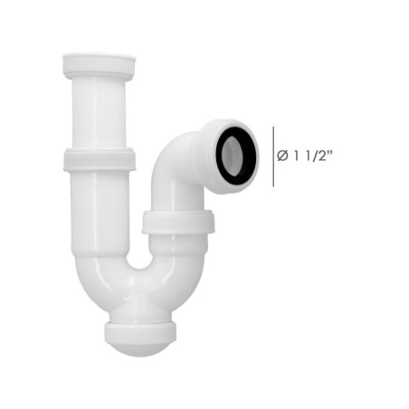 Sifon Curvo ExtensibleTuerca Loca  1 1/2 Ø 40 Mm
