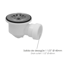 Valvula Plato Ducha 1 1/2 Salida Ø 40Mm Sifónica