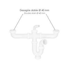 Sifon Doble Con Doble Evacuacion 1 1/2 Ø 40mm