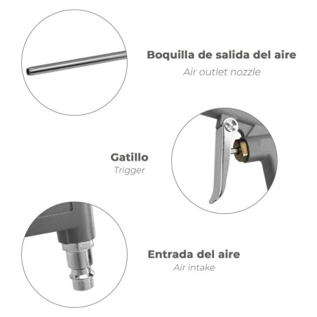 Pistola Soplado Con Canula Adaptador Rapido