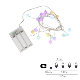 Expositor 24 Cajas De Luces Navidad A Pilas 20 Leds Multicolor / Luz Blanco Calido