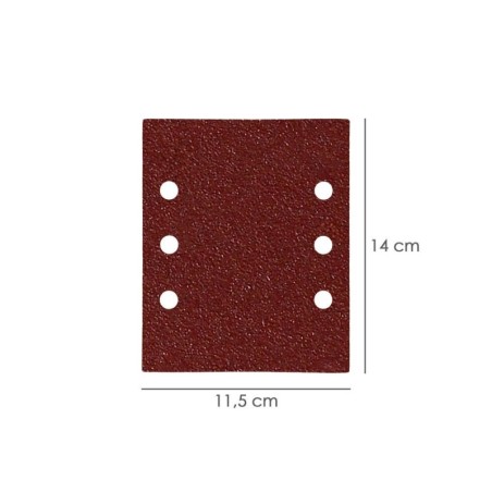 Lija Recambio Con Velcro 114x140 mm. Con Agujeros Grano 40 (10 Piezas)