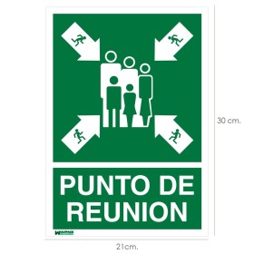 Cartel Informativo Punto De Reunión 30x21 cm.