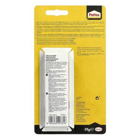 Adhesivo Pattex Especial Textil 20 gr: pega, repara y refuerza tejidos con flexibilidad y resistencia duradera.
