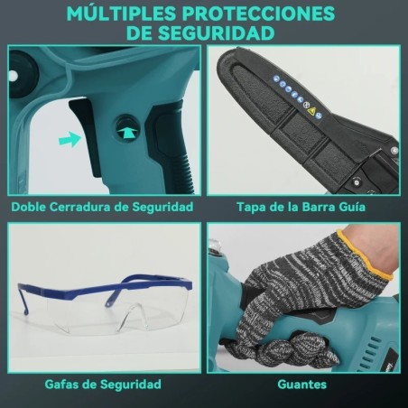 Mini Motosierra Outsunny 580W Brushless | 2 Baterías y Palo Telescópico